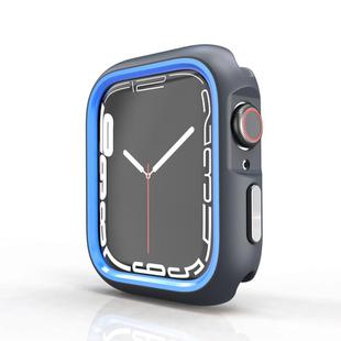 For Apple Watch 44mm / 45mm Two-Color Half Wrap PC Protective Case(Blue)
