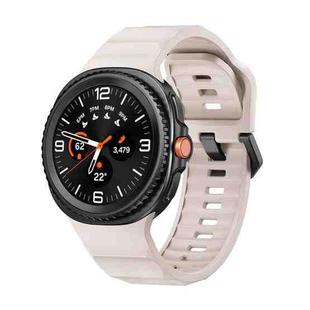 For Samsung Galaxy Watch 8 40mm / 44mm Wave Black Buckle Silicone Watch Band(Starlight)