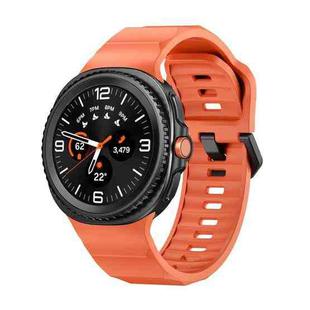 For Samsung Galaxy Watch 8 40mm / 44mm Wave Black Buckle Silicone Watch Band(Orange)