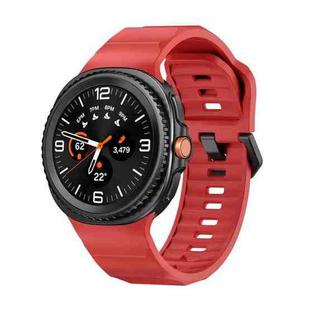 For Samsung Galaxy Watch 8 40mm / 44mm Wave Black Buckle Silicone Watch Band(Red)