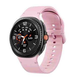 For Samsung Galaxy Watch 8 40mm / 44mm Solid Color Stitched Silicone Watch Band, Size:S(Light Pink)