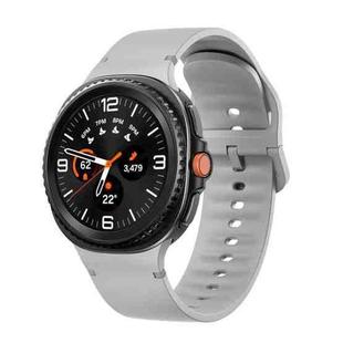 For Samsung Galaxy Watch 8 40mm / 44mm Solid Color Stitched Silicone Watch Band, Size:M(Gray)