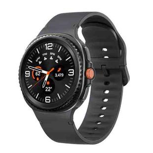 For Samsung Galaxy Watch 8 40mm / 44mm Solid Color Stitched Silicone Watch Band, Size:M(Dark Gray)
