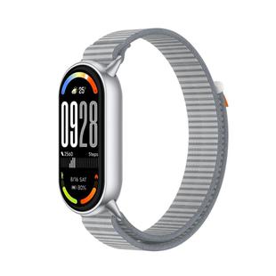 For Xiaomi Smart Band 10 / 9 / 8 Tail Style Nylon Hook And Loop Fastener Watch Band(Gray)