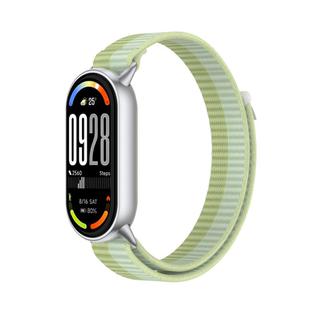 For Xiaomi Smart Band 10 / 9 / 8 Tail Style Nylon Hook And Loop Fastener Watch Band(Mint Green)