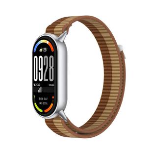 For Xiaomi Smart Band 10 / 9 / 8 Tail Style Nylon Hook And Loop Fastener Watch Band(Brown Coffee)