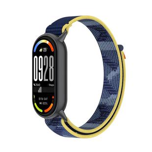 For Xiaomi Smart Band 10 / 9 / 8 Tail Style Nylon Hook And Loop Fastener Watch Band(Quiet Blue)