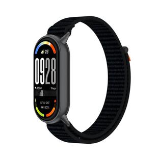 For Xiaomi Smart Band 10 / 9 / 8 Tail Style Nylon Hook And Loop Fastener Watch Band(Black)