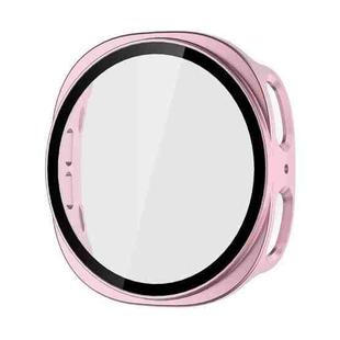 For Samsung Galaxy Watch8 44mm ENKAY Hat-Prince Full Coverage Tempered Glass Film Integrated PC Watch Case(Rose Pink)