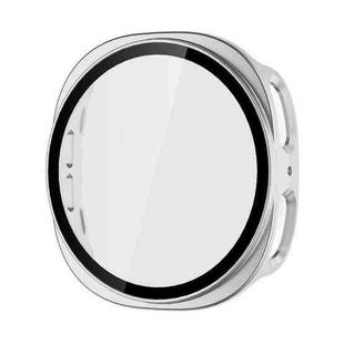 For Samsung Galaxy Watch8 44mm ENKAY Hat-Prince Full Coverage Tempered Glass Film Integrated PC Watch Case(Silver)
