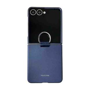 For Samsung Galaxy Z Flip7 5G Electricplating Ring Buckle Folding Phone Case(Blue)