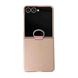 For Samsung Galaxy Z Flip7 5G Electricplating Ring Buckle Folding Phone Case(Gold)