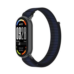 For Xiaomi Smart Band 10 / 9 / 8 Integrated Nylon Loop Hook And Loop Fastener Watch Band(Dark Blue)