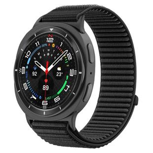 For Samsung Galaxy Watch 8 40mm / 44mm Woven Nylon Hook And Loop Fastener Watch Band(Black)