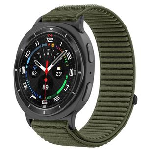 For Samsung Galaxy Watch 8 40mm / 44mm Woven Nylon Hook And Loop Fastener Watch Band(Spruce Green)