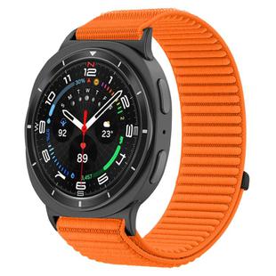 For Samsung Galaxy Watch 8 40mm / 44mm Woven Nylon Hook And Loop Fastener Watch Band(Orange)