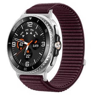 For Samsung Galaxy Watch 8 40mm / 44mm Woven Nylon Hook And Loop Fastener Watch Band(Plum)