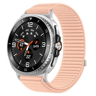 For Samsung Galaxy Watch 8 40mm / 44mm Woven Nylon Hook And Loop Fastener Watch Band(Milkshake Pink)