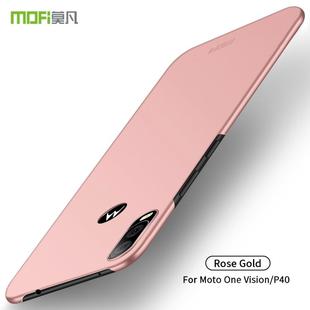 MOFI Frosted PC Ultra-thin Hard Case for Moto P40/One Vision(Rose gold)