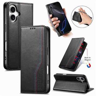 For iPhone 17 Elastic Wristband Magnetic Suction Leather Phone Case(Black)