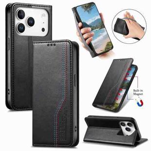 For iPhone 17 Pro Elastic Wristband Magnetic Suction Leather Phone Case(Black)