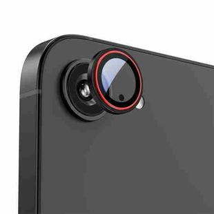 For iPhone 16e Kalebol Precise Alignment Stepped Eagle Eye Metal Lens Film(Black Red)