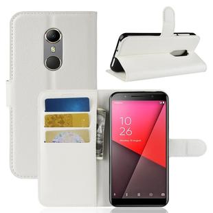 Litchi Texture Horizontal Flip Leather Case for Vodafone Smart N9 / VFD 720 , with Wallet & Holder & Card Slots(white)
