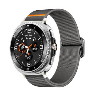 For Samsung Galaxy Watch 8 40mm / 44mm Bull Bead Buckle Elastic Nylon Watch Band(Dark Gray)