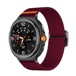 For Samsung Galaxy Watch 8 40mm / 44mm Bull Bead Buckle Elastic Nylon Watch Band(Wine Red)