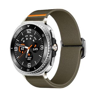 For Samsung Galaxy Watch 8 40mm / 44mm Bull Bead Buckle Elastic Nylon Watch Band(Army Green)