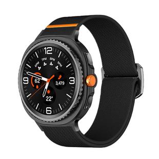For Samsung Galaxy Watch 8 40mm / 44mm Bull Bead Buckle Elastic Nylon Watch Band(Black)