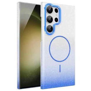 For Samsung Galaxy S23 Ultra 5G Gold Diamond Glitter Gradient MagSafe Shockproof Phone Case(Blue)