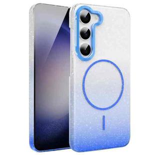 For Samsung Galaxy S23 5G Gold Diamond Glitter Gradient MagSafe Shockproof Phone Case(Blue)