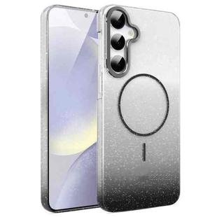 For Samsung Galaxy S24+ 5G Gold Diamond Glitter Gradient MagSafe Shockproof Phone Case(Black)