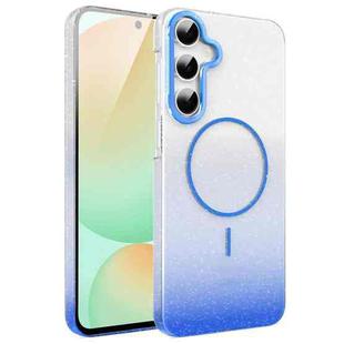 For Samsung Galaxy S24 FE 5G Gold Diamond Glitter Gradient MagSafe Shockproof Phone Case(Blue)