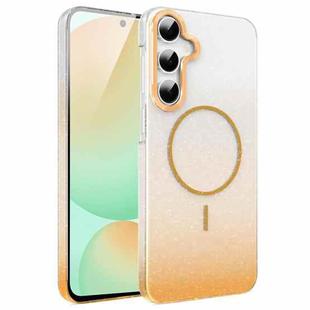For Samsung Galaxy S24 FE 5G Gold Diamond Glitter Gradient MagSafe Shockproof Phone Case(Gold)