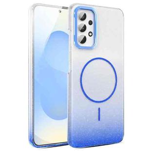 For Samsung Galaxy A32 4G Gold Diamond Glitter Gradient MagSafe Shockproof Phone Case(Blue)