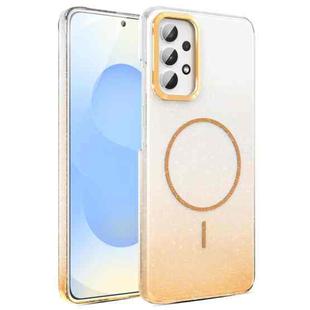 For Samsung Galaxy A32 4G Gold Diamond Glitter Gradient MagSafe Shockproof Phone Case(Gold)