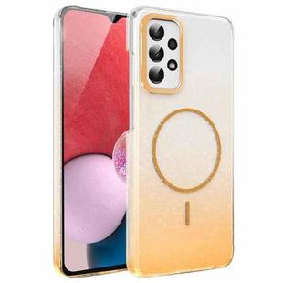 For Samsung Galaxy A13 4G Gold Diamond Glitter Gradient MagSafe Shockproof Phone Case(Gold)