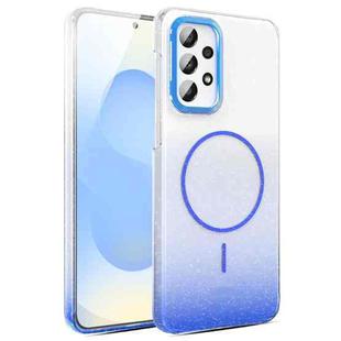For Samsung Galaxy A23 4G / 5G Gold Diamond Glitter Gradient MagSafe Shockproof Phone Case(Blue)