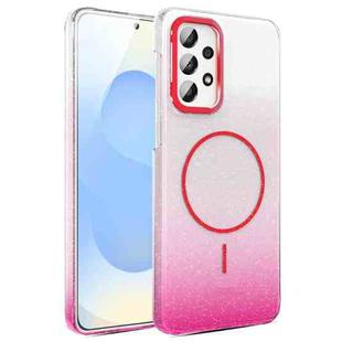 For Samsung Galaxy A23 4G / 5G Gold Diamond Glitter Gradient MagSafe Shockproof Phone Case(Red)