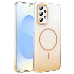 For Samsung Galaxy A33 5G Gold Diamond Glitter Gradient MagSafe Shockproof Phone Case(Gold)