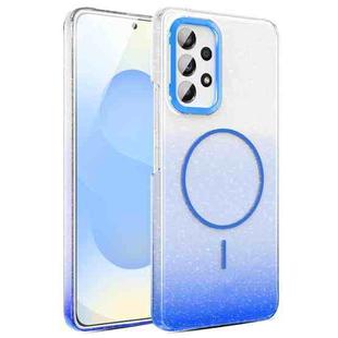 For Samsung Galaxy A53 5G Gold Diamond Glitter Gradient MagSafe Shockproof Phone Case(Blue)