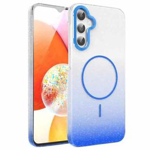 For Samsung Galaxy A14 4G / 5G Gold Diamond Glitter Gradient MagSafe Shockproof Phone Case(Blue)