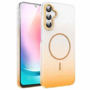 For Samsung Galaxy A24 4G Gold Diamond Glitter Gradient MagSafe Shockproof Phone Case(Gold)