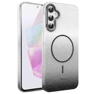 For Samsung Galaxy A34 5G Gold Diamond Glitter Gradient MagSafe Shockproof Phone Case(Black)
