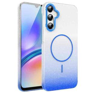 For Samsung Galaxy A05s Gold Diamond Glitter Gradient MagSafe Shockproof Phone Case(Blue)