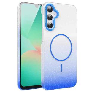 For Samsung Galaxy A25 5G Gold Diamond Glitter Gradient MagSafe Shockproof Phone Case(Blue)