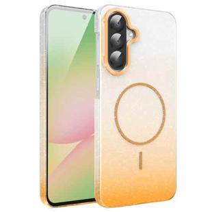 For Samsung Galaxy A55 5G Gold Diamond Glitter Gradient MagSafe Shockproof Phone Case(Gold)