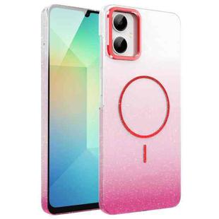 For Samsung Galaxy A06 4G Gold Diamond Glitter Gradient MagSafe Shockproof Phone Case(Red)